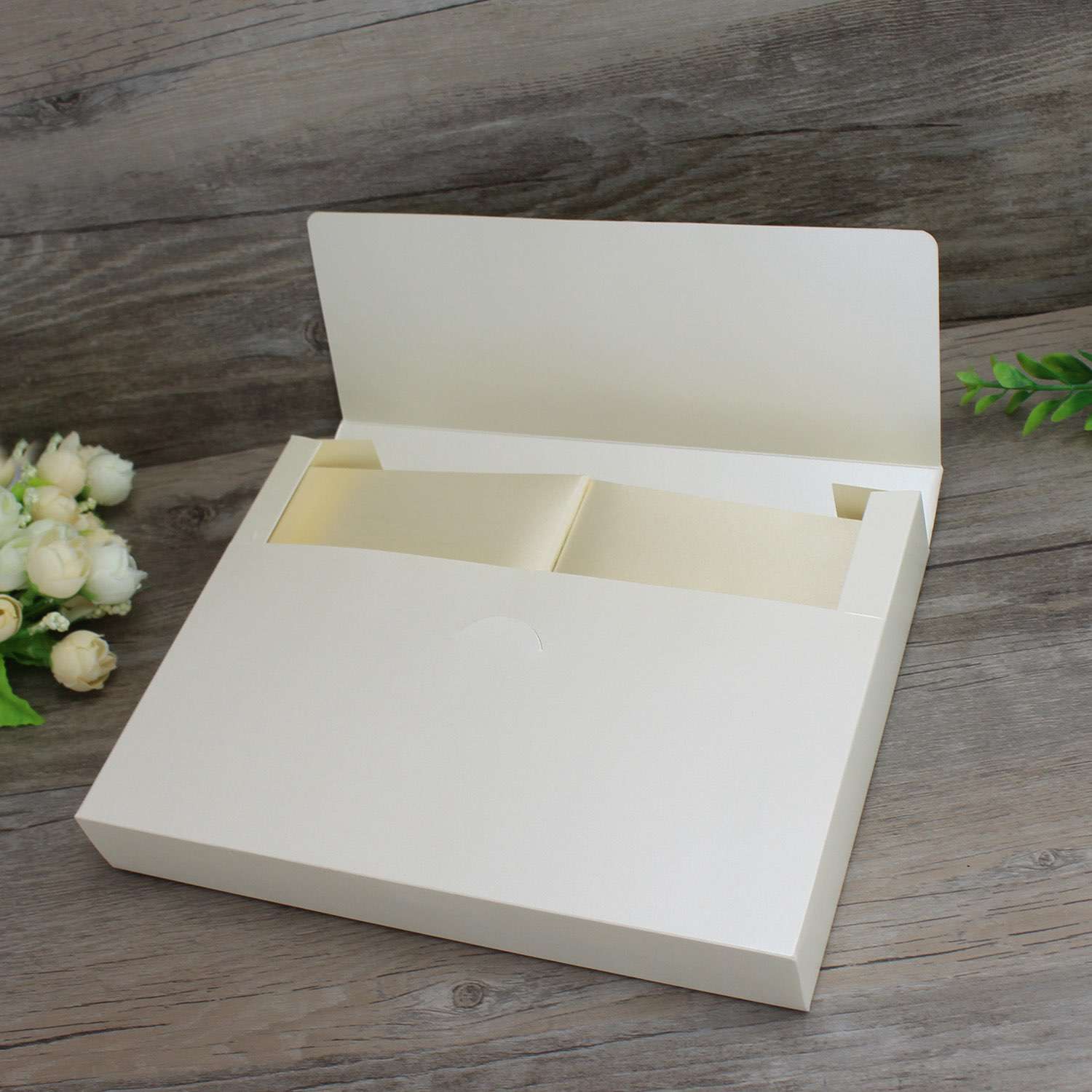 Silk Invitation Card with Paper Pocket Champagne Wedding Card Customized